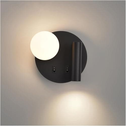 Image of Eye-Caring G9-LED Spotlight Wall Lamp - Premium Glass Indoor Lighting for Reading and Corridors(Black Right,Warm Light)