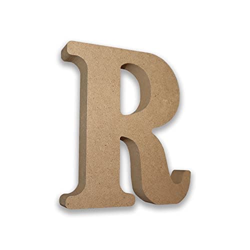 Image of Habercrafts MDF Wooden Letters for Crafts Letter R (Large 13cm Good x 2 Depth) Large Freestanding DIY Crafts Personalised Names and Decoration (Letter R)