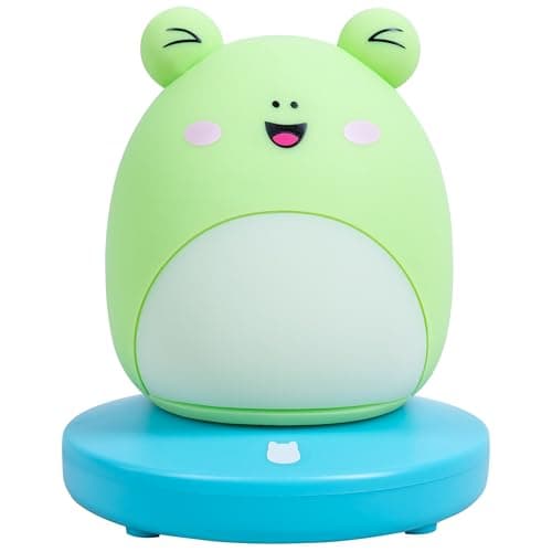 Image of Fizz Creations Squishmallows Mood Light Wendy The Frog. USB or Battery Operated. Soft Silicon Design Night Light Mood Lamp. Touch Sensitive Pad