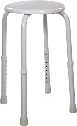 Image of Aidapt White Multi Purpose Adjustable Stool Showering,Bath,Waterproof,Bar Stool,Non-Slip Feet,Sturdy,Camping,Kitchen,Children Chair,Elderly,Disabled,Aluminium Lightweight,No Tools Required