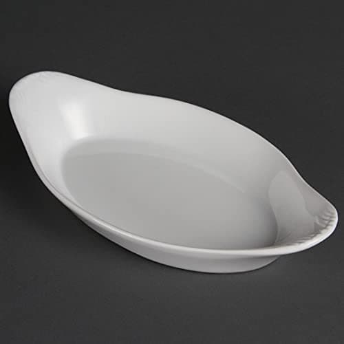 Image of Olympia Whiteware Oval Eared Dishes 229X 127mm Porcelain Serving Plates 6pc
