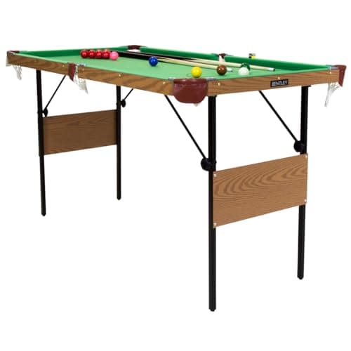 Image of Charles Bentley 4ft 6in Snooker/Pool Table Green Including Balls & 2 Cues