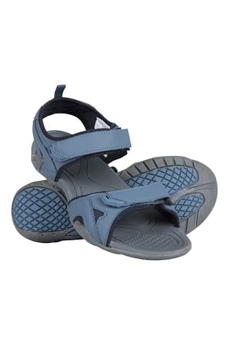 Image of Mountain Warehouse Andros Womens Sandals - Textile Lined Shoes, Hook & Loop Fastening, Phylon Footbed - For Spring Summer, Walking, Travelling & Beach Dark Blue Adult Shoe Size 5
