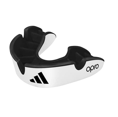 Image of adidas OPRO Silver Mouthguard with Case - Senior, White - CE-Approved Gum Shield Suitable for Boxing, Rugby, Hockey, MMA, Kickboxing, Muay Thai, and Other Martial Arts