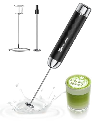 Image of Maestri House Milk Frother with Stepless Speed Control, Rechargeable Frother with Detachable Whisks and Stainless Steel Stand, Drink Mixer for Matcha, Latte, Cappuccino, LunaFro 2.0