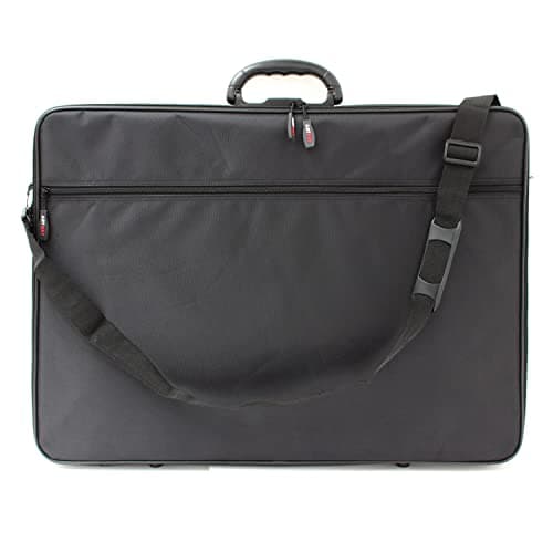 Image of Artway A2 Art Portfolio Case - Art Storage Folder with Carry Handle/Shoulder Strap, Internal/External Pockets and Internal Securing Strap (No Rings) - Black
