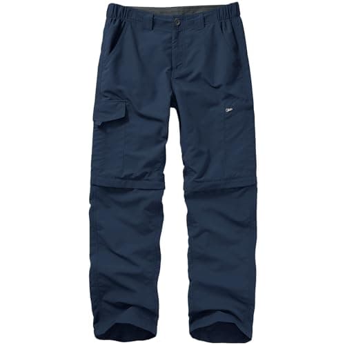 Image of mosingle Walking Hiking Trousers Mens, Safari Zip Off Lightweight Quick Dry Convertible Travel Fishing Cargo Breathable Outdoor Pants #6226-Royal Blue-34