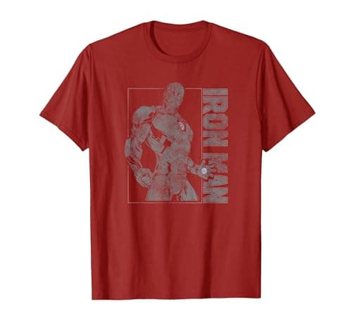 Image of Marvel Iron Man Dark T-Shirt, Men, Cranberry Red, Medium