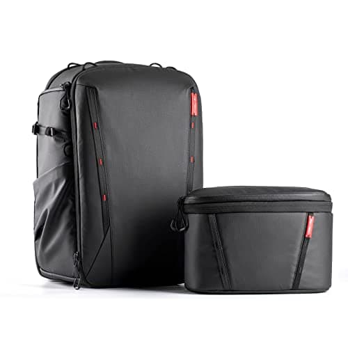 Image of PGYTECH OneMo 2 Camera Backpack 25-33L with Shoulder Bag, Waterproof Professional Backpack for photographers, compatible with Sony/Canon/Nikon/DSLR/DJI Mini 3 Pro/AVATA/MAVIC 3/FPV/Laptop, Black
