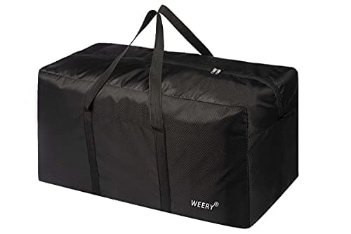Image of WEERY Large Travel Duffle Bag, 96L Extra Waterproof Holdall Lightweight Foldable Duffel Bag for Men Women, Black