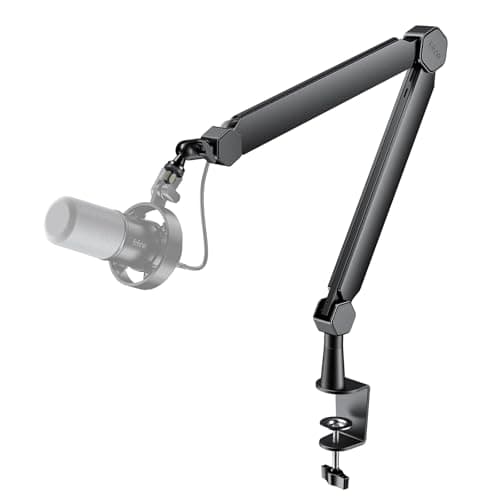 Image of FIFINE Mic Boom Arm, Microphone Stand with Cable Management Channel, Fully Adjustable, Heavy Duty Metal Mic Stand with Desk Mount Clamp for Podcast Recording Home Office-BM66