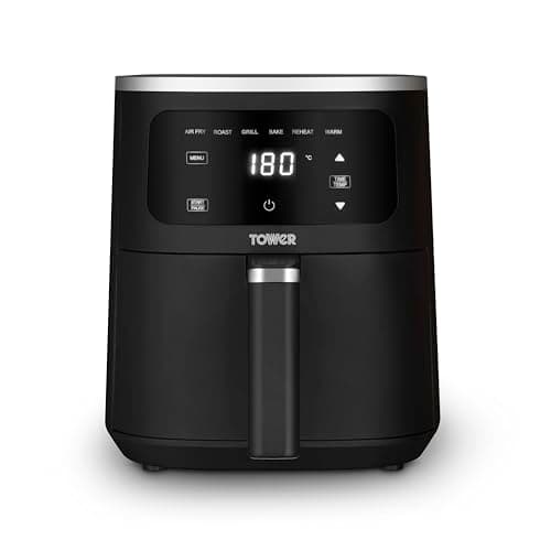 Image of Tower T17205AFR Digital Single Basket Air Fryer, 4L Capacity, Overheat Protection, 1300W, Black, Medium