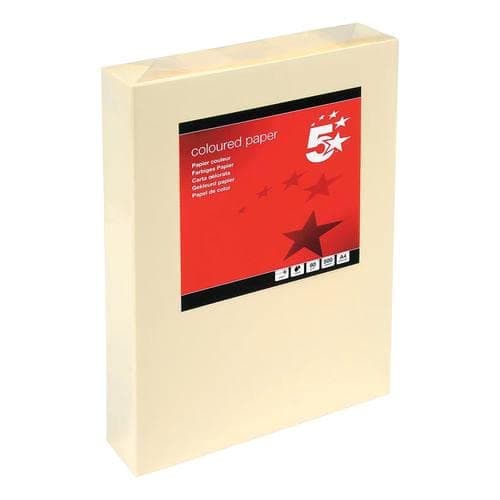 Image of 5 Star Office Coloured Copier Paper Multifunctional Ream-Wrapped 80gsm A4 Light Cream [500 Sheets]