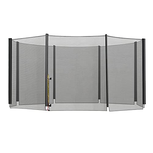 Image of HOMCOM 13ft Trampoline Net Replacement Safety Net Enclosure Net Spare New w/ 8 Poles