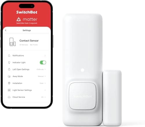 Image of SwitchBot Door Alarm Contact Sensor - Smart Home Security Wireless Window Alarm and Door Sensor, Add SwitchBot Hub Mini to be Compatible with Alexa (1 Pack)