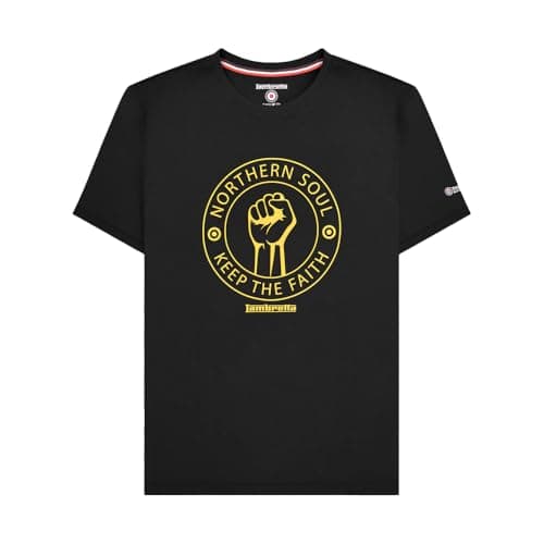 Image of Lambretta Mens Northern Soul Keep The Faith Soft Cotton T-Shirt 4245 - Black (X-Large)