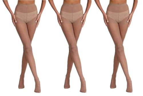 Image of Silky Smooth Knit Everyday Tights with Panel Gusset (3 Pair Pack) (XX-Large (54 -60 Hip), Chiffon)