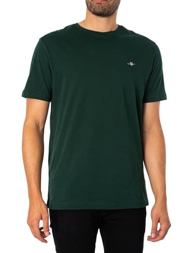 Image of GANT Mens Shield Short Sleeve T-Shirt - Green 374 - L