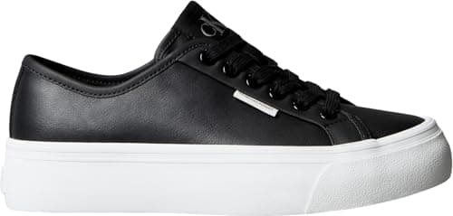 Image of Calvin Klein Women’s Low Top Lace-up Vulcanised Trainers, Black (Pvh Black), 8