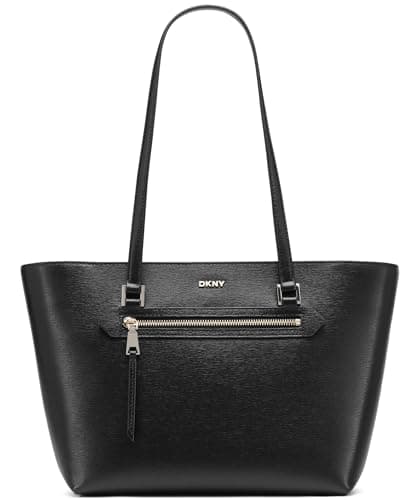 Image of DKNY Womens Bryant Ave Md Tote Tote Bag, BLACK/GOLD, One Size, Tote Bag