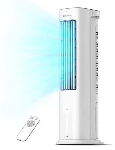 Image of PELONIS 5L Air Cooler, Evaporative Air Cooler with Remote Control, 3 IN 1 Portable with Automatic Oscillation 3 Speeds and 7-Hour Timer, Fan and Humidifier for Home, 2 Ice Packs Included