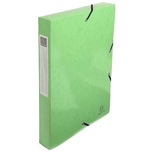 Image of Exacompta - Ref 59923E - Iderama Collection - Filing Box - 240 x 320mm in Size, Suitable for Holding A4 Documents, 40mm Spine, Spine Label - Lime Green (Single)
