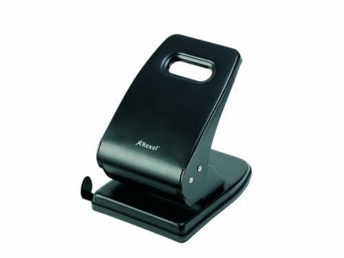 Image of Rexel Value 240 2 Hole Punch, 40 Sheet Capacity, Adjustable Guide Bar, Metal, Black, 2103653