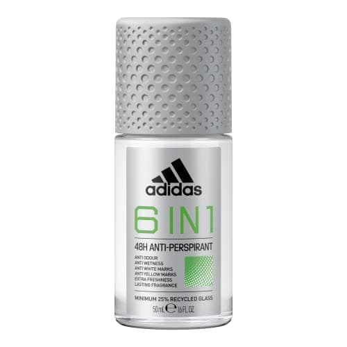 Image of Adidas - 6 in 1 Anti-Perspirant Roll On Deodorant 50 ml