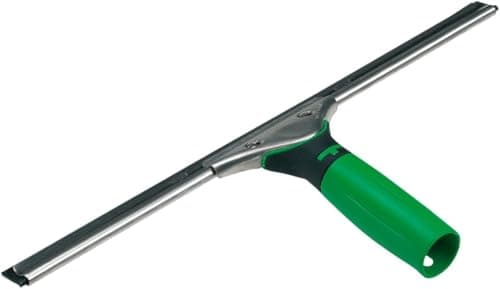 Image of UNGER 79000 ErgoTec Window Squeegee 35cm - Rubber Squeegee Blade, Stainless Steel Channel & Rubber Grip Handle - Window Cleaning Equipment