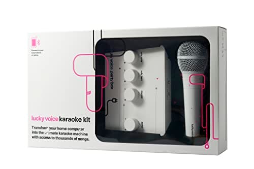 Image of Lucky Voice Bluetooth (New 2022 Version) Karaoke Machine & Microphone for Adults & Kids - White - 10,000 Songs Free Access - Portable Karaoke Machine: Connect to Phone, Tablet, Laptop