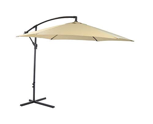 Image of 3m Bentley Garden Hanging Banana Garden Patio Umbrella Large Parasol - Beige