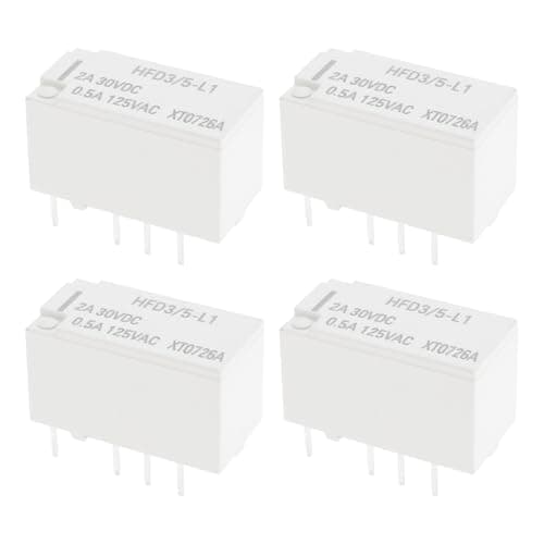 Image of ECSiNG 5pcs 2A 5V DC PCB Signal Relay HFD3/005-L1 Latching Type for Microprocessor Control Circuits