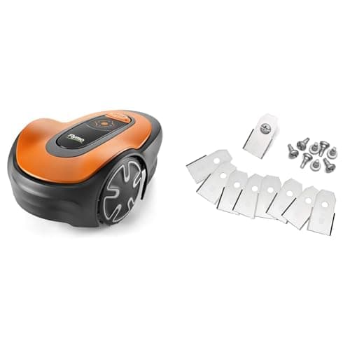 Image of Flymo EasiLife 250 GO Robotic Lawn Mower - Cuts Up to 250 sq m, Ultra Quiet Mowing & FLY072 x9 1200R Robotic Metal Blades - 595286601