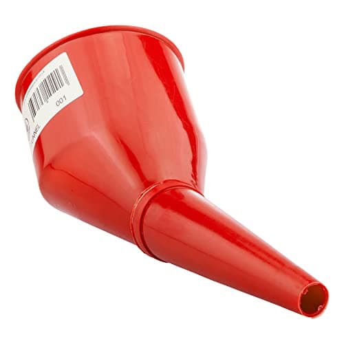 Image of Angled Fuel Funnel with cleanable built in fine mesh filter and handle, doesn't require two people to use! (Red),ideal for petrol,diesel,ad blue and oil