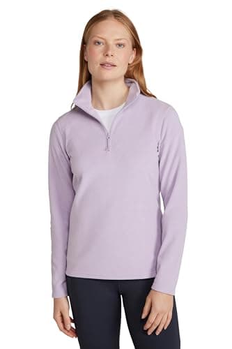 Image of Mountain Warehouse Camber Half Zip Women's Fleece - Lightweight, Warm & Cosy Half Zip Sweatshirt - Best for Spring Summer, Camping, Outdoors, Travelling & Hiking Purple (Plain) 2XL