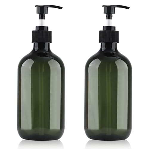 Image of Soap Dispenser with Pump, 2 Pack Empty Refillable Pump Bottle Dispensers 500ml Bathroom Liquid Hand Dish Soap Dispenser Bottles Containers Plastic Pumps Bottle Dispensers for Bathroom Kitchen (Grün)