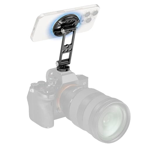 Image of SMALLRIG Magnetic Metal Phone Mount with Cold Shoe Mount, Adjustable Rotatable Phone Tripod Holder Adapter for for iPhone 17/16/15, Camera Monitoring, Tripods, Stabilizers - 5156
