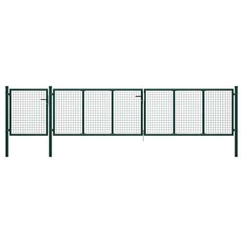 Image of 'vidaXL - Steel Garden Gate, Horizontal Design, Rust-Resistant, Suitable for Patio and Garden, Large Size - 500x100 cm, Green