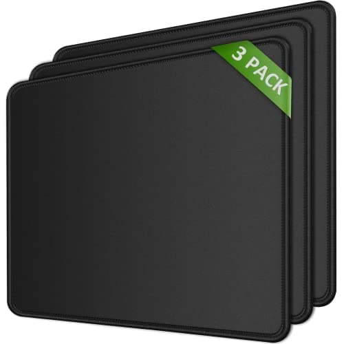 Image of KTRIO Mouse Mat 3 Pack with Stitched Edges, 275x215x3mm Mousepad Gaming Mouse Pad Mat, Waterproof Mouse Mats with Non-Slip Rubber Base, Mouse Pads for Computers, Laptop, PC