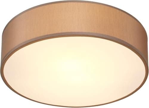 Image of MONZANA® Flush Ceiling Light, Taupe Fabric 38cm for 2X E27 Bulb Sockets for LED Bulbs max. 40w, Suitable for Living Room, Kitchen, Bedroom, Home Office, Hallways, Kids Room Ceiling Flush Light