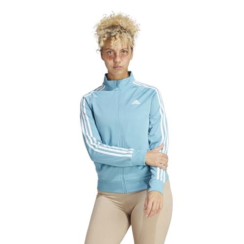 Image of adidas Women's Essentials Warm-up Slim 3-Stripes Track Top, Preloved Blue/White, XL