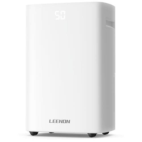 Image of LEENON Dehumidifier 25L/Day, Dehumidifiers for Home with Dry Mode, 2.5L Tank, Humidity Sensor, Timer, Dual Drain, Compressor, 125m³/50m², Electric Dehumidifier for Bedrooms, Bathrooms, Basements
