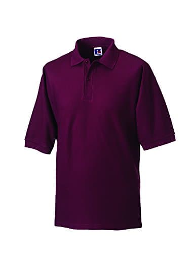 Image of Jerzees Russell Mens Poly/Cotton Pique Polo Shirt Burgundy L