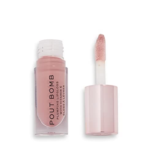Image of Revolution Beauty London Pout Bomb Plumping Gloss, High Shine, Rich Pigment, Soft Tingle Effect, Nude