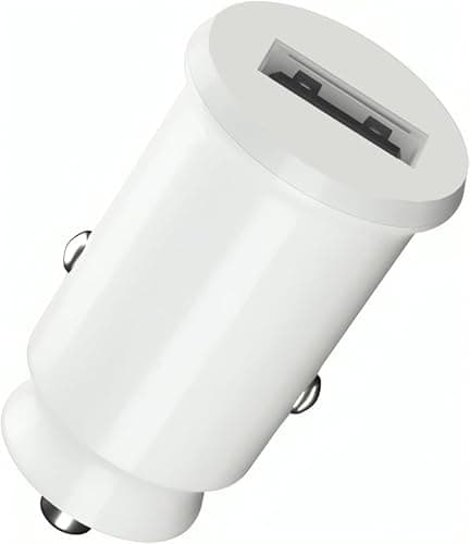 Image of KP TECHNOLOGY Car Charger for HMD Vibe 2, Single USB A Port Fast Car Charger Mini Cigarette USB Travel Bullet Adapter for HMD Vibe 2 5G (WHITE)