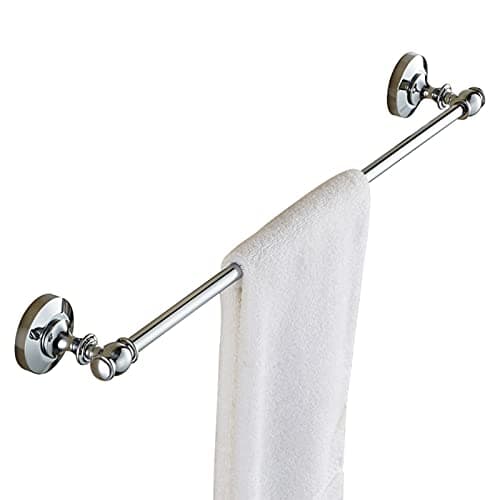 Image of Vintage Copper Towel Rod, American Style Bath Towel Rail Bar, Wall Mount Single Towel Holder, Bathroom Kitchen Accessories, Polished Silver Finish(Size: 40cm, 50cm, 60cm, 70cm, 80cm) (Size : 40cm)