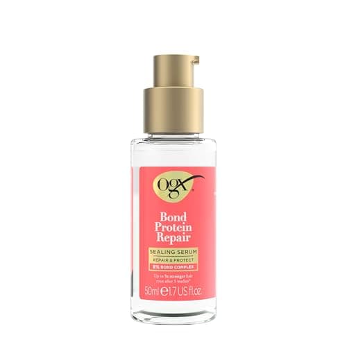 Image of OGX Bond Protein Repair Sealing Hair Serum, Repair & Protect, 8percent Bond Complex, up to 5x Stronger Hair Even After 5 Washes, for Fine Hair, 50ml