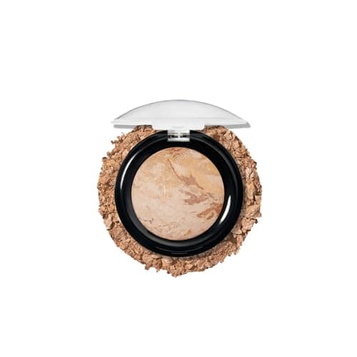 Image of LAURA GELLER Baked to Go Balance-n-Brighten Colour Correcting Powder Foundation (Medium) Travel Size Buildable Light to Medium Coverage Baked Foundation, Demi-Matte Finish