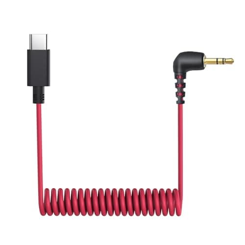 Image of Rode USB C to 3.5mm Microphone Cable for Wireless Pro, Go 2, ME and Hollyland Lark M1, M2 150 Max Duo - Coiled Audio Patch Cable Mic Cord Compatible with iPhone 16 Pro Max, 15 Plus