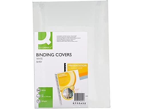 Image of Q-Connect 250gsm A4 Binding Comb Covers (Pack of 100) - White